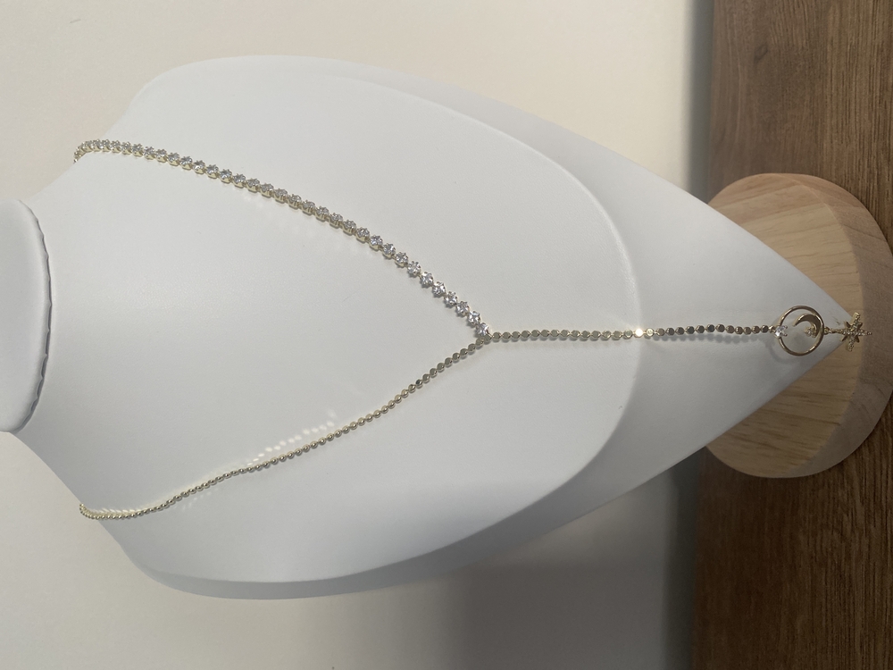 Stainless Steel Bir Tarafı Ezme Bir Tarafı Taşlı Y kutup Yıldız Kolyr