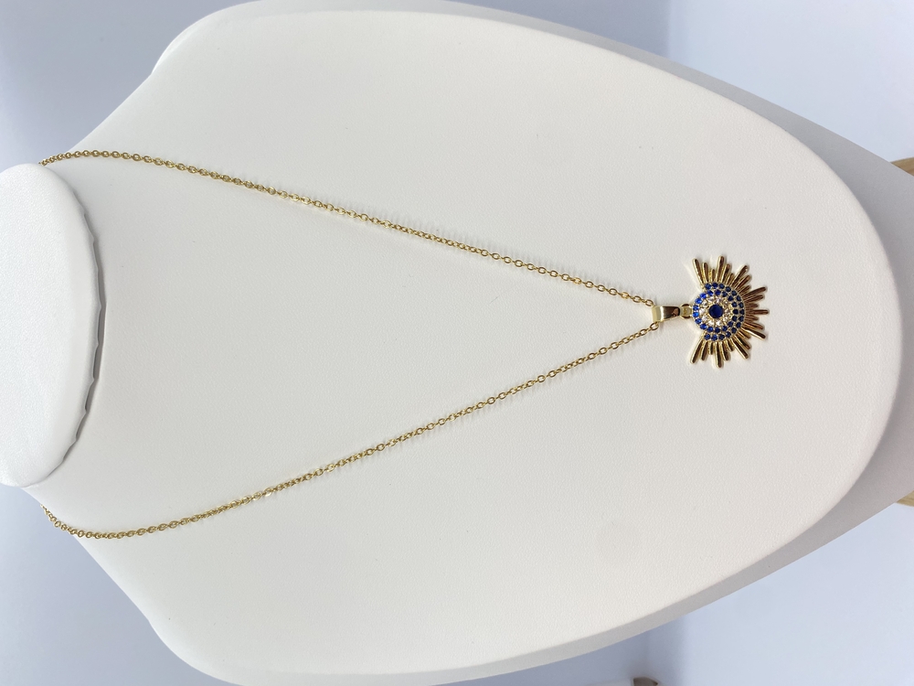 Stainless Steel Nazar Boncuklu Kolye