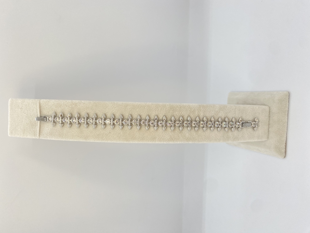 Çivili Zirkon Taşlı Silver Bileklik