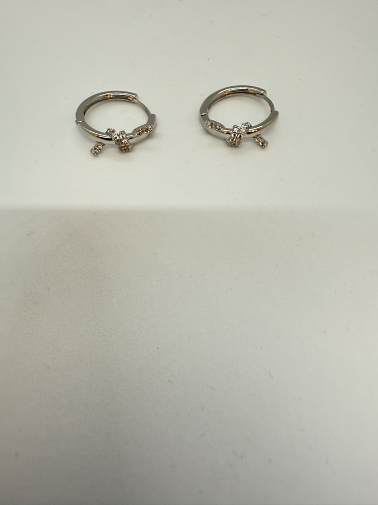 Fiyonklu Silver Küpe