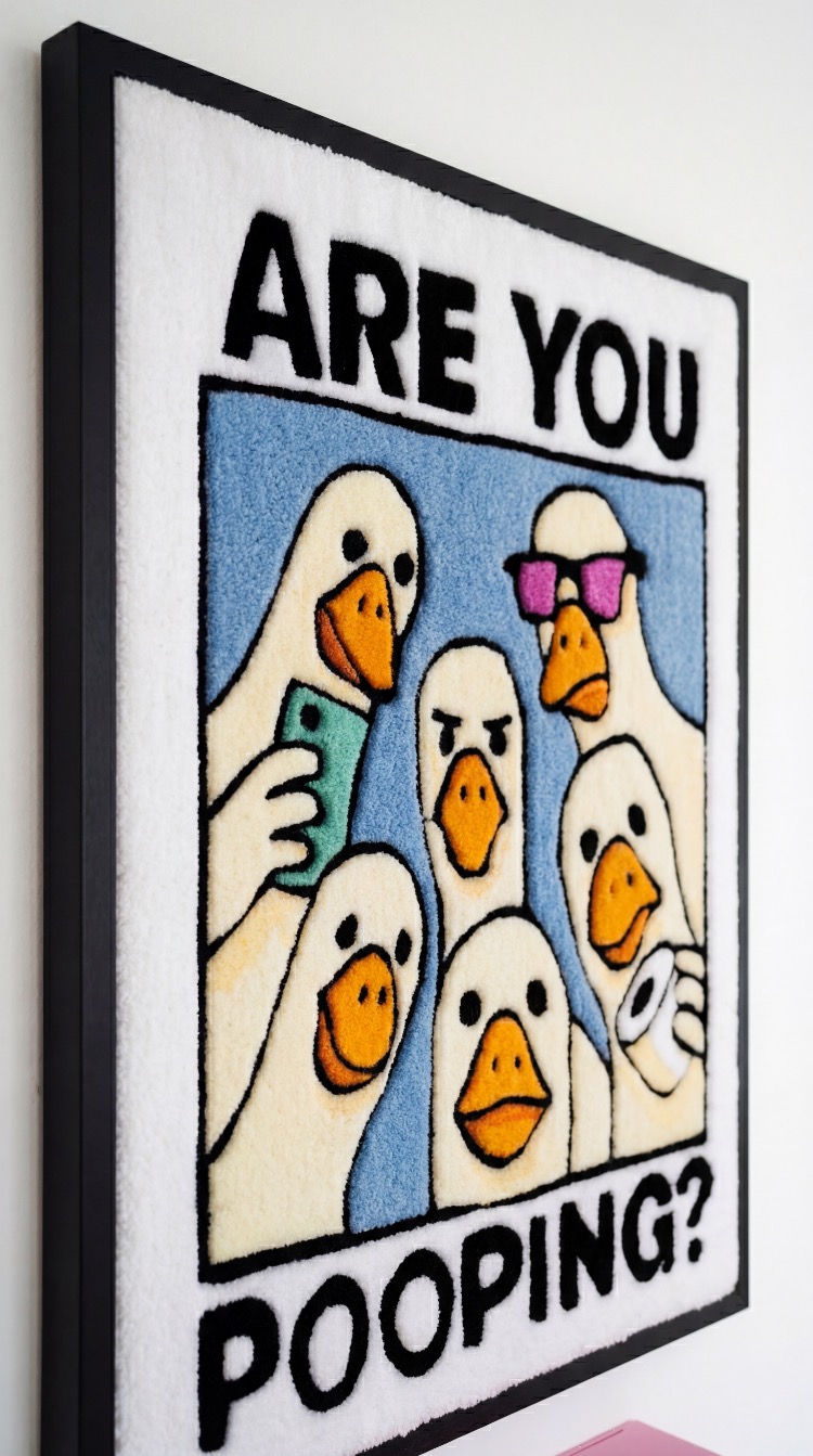 ARE YOU POOPING EL YAPIMI TUFTİNG TABLO - ÇERÇEVELİ