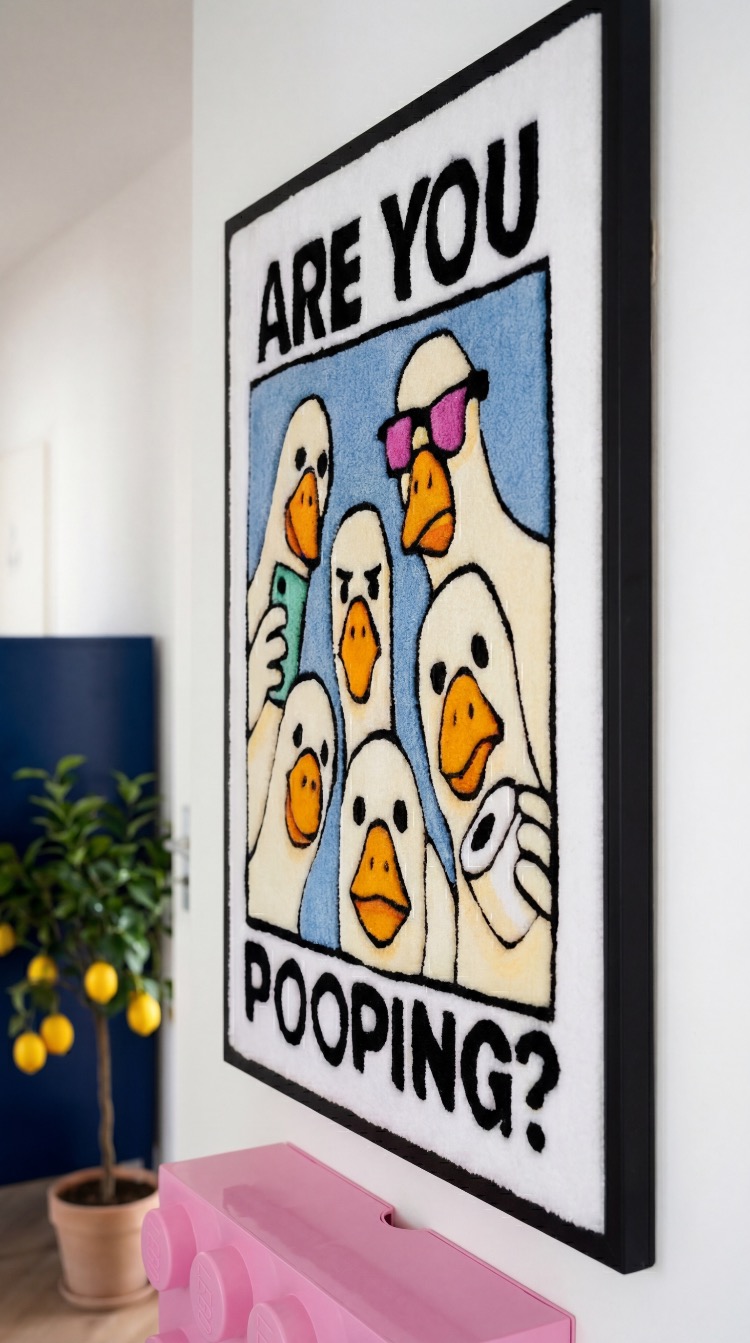 ARE YOU POOPING EL YAPIMI TUFTİNG TABLO - ÇERÇEVELİ
