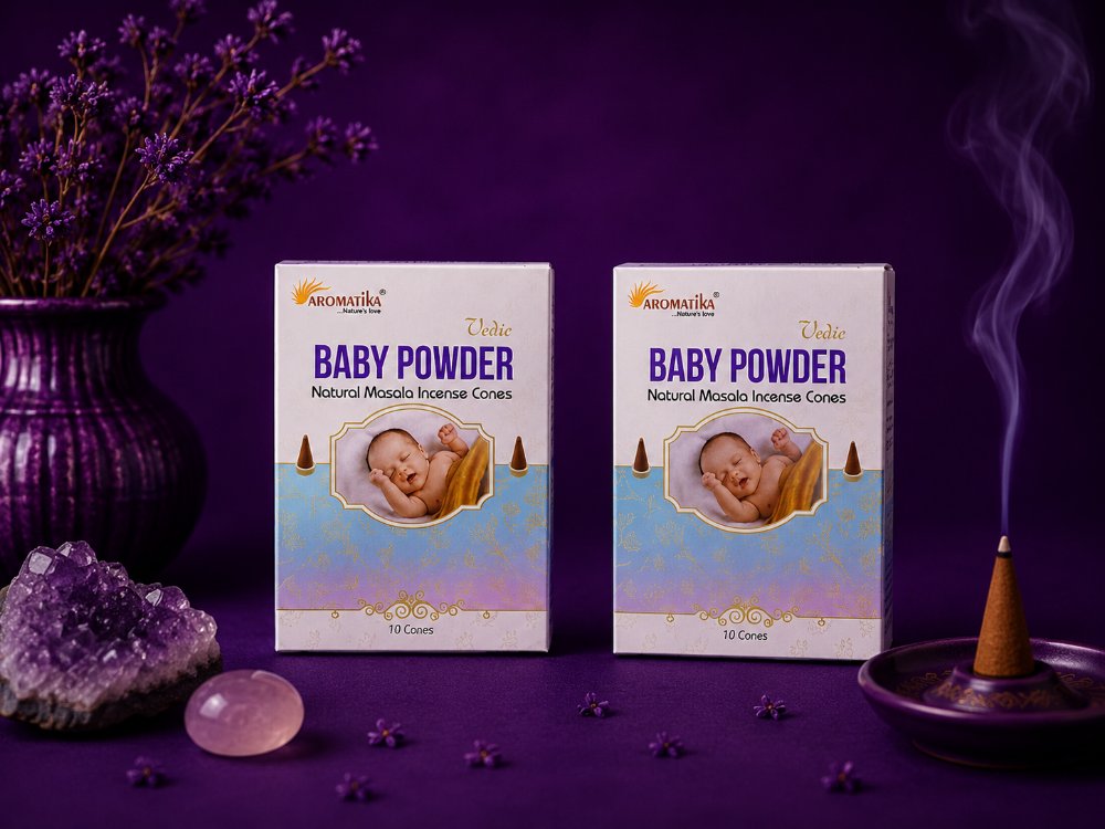 İleri Akış Konik Tütsü Seti – Baby Powder