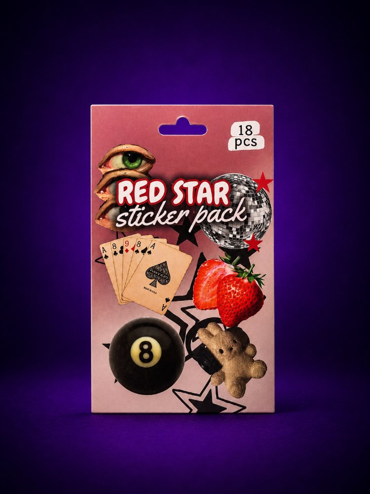 Red Star Sticker Set – 18 Parça