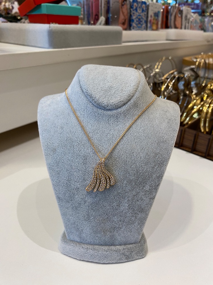 Xuping Taşlı Çizgi Model Gold Kolye