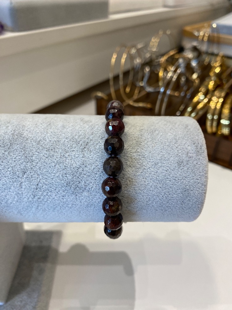 Granat Kahverengi Taşlı Unisex Bileklik