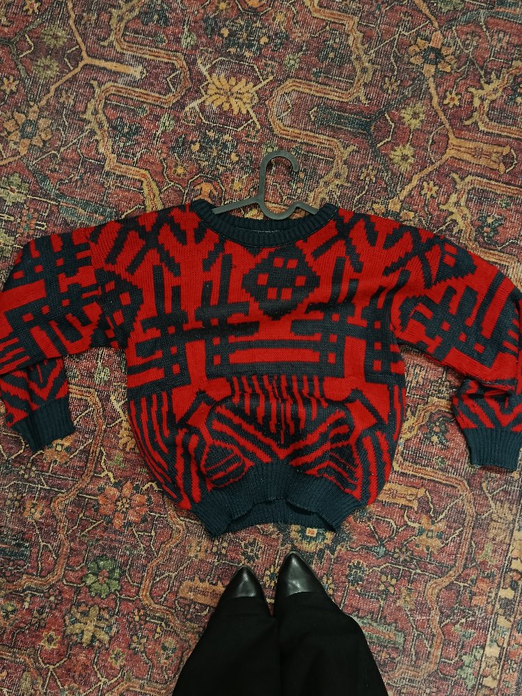 crop kırmızı örme kazak