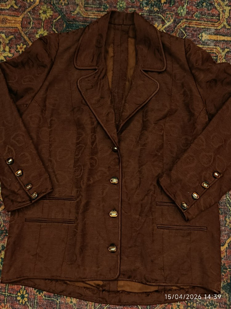  Yaprak Desenli Vintage Blazer Ceket