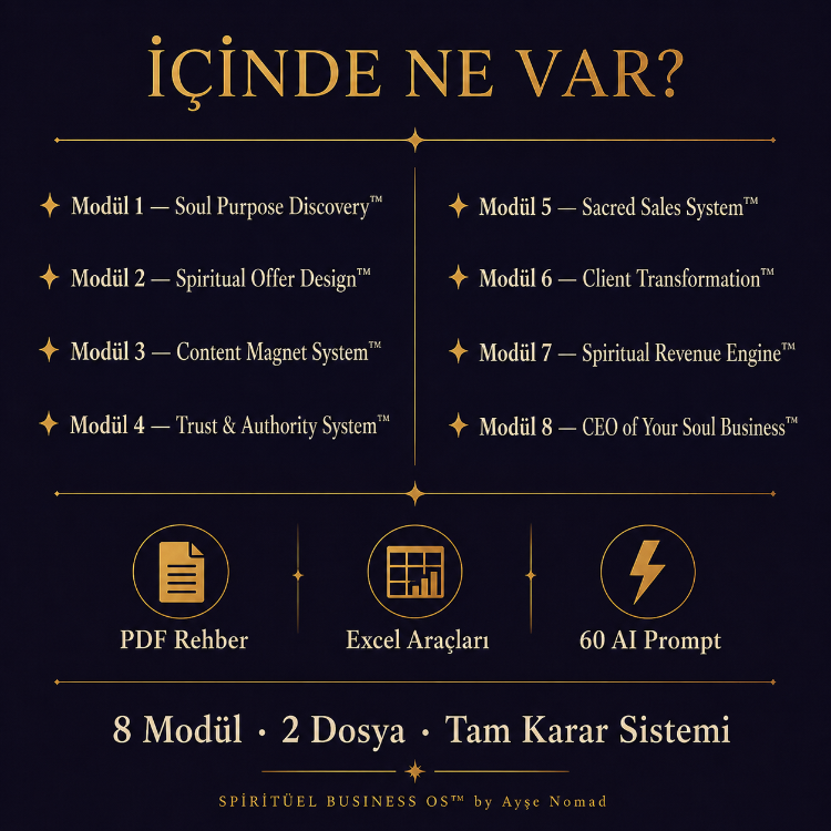 Spiritüel Business OS™ — Ruhsal Misyonundan Sürdürülebilir Bir İşe
