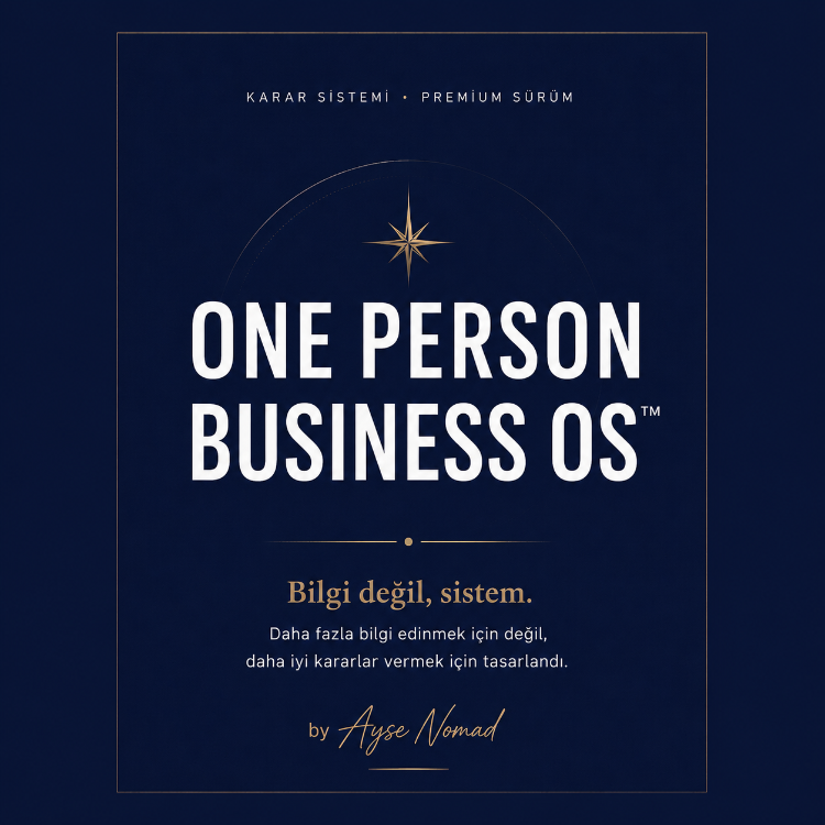 One Person Business OS™ — Tek Kişilik İşin Karar Sistemi