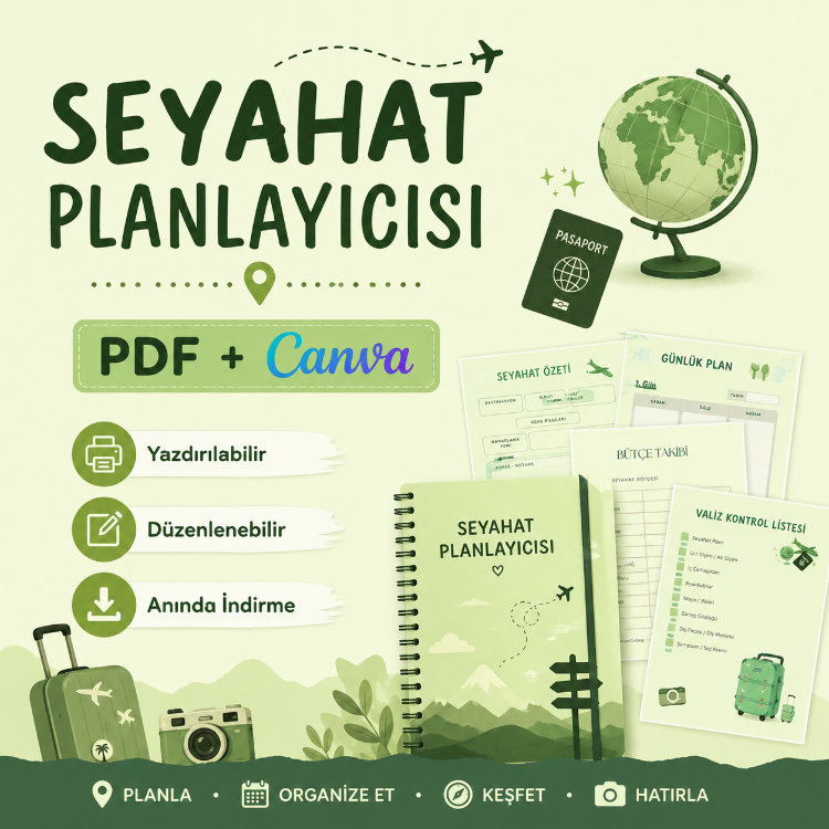 Ultimate Seyahat Planlayıcısı | Canva Düzenlenebilir Seyahat Şablonu