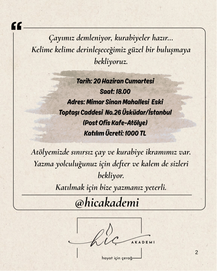 Tahlil-Yazma Atölyesi