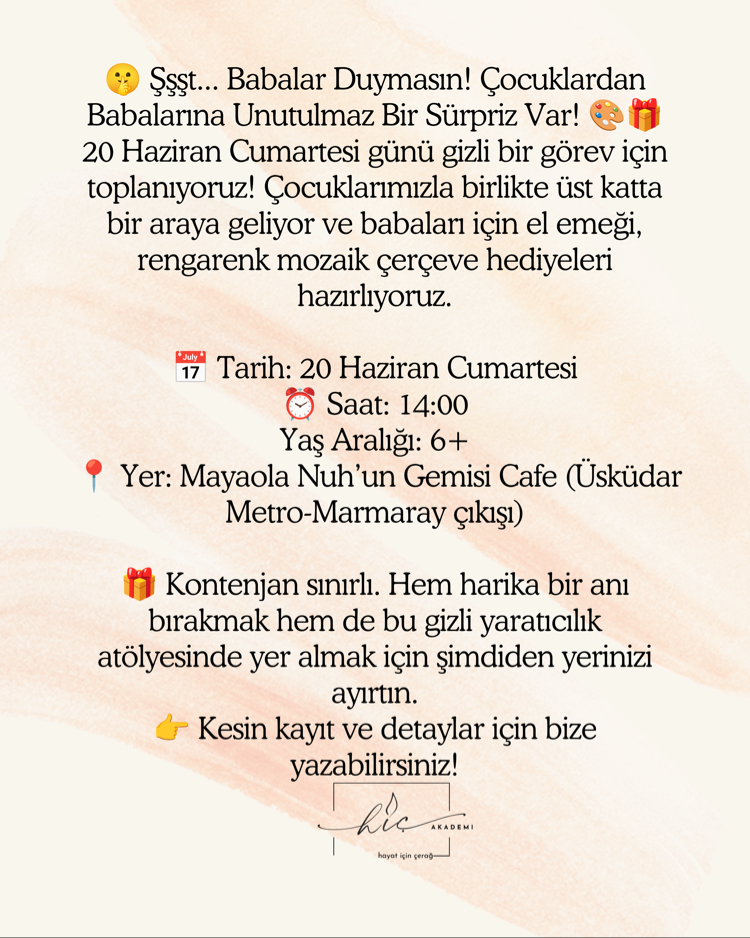 Babalar Günü Atölye Çalışması