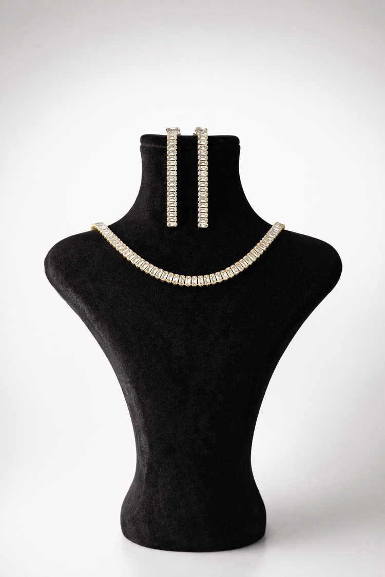 Hiléra Tennis Zircon Gold Choker Set✨
