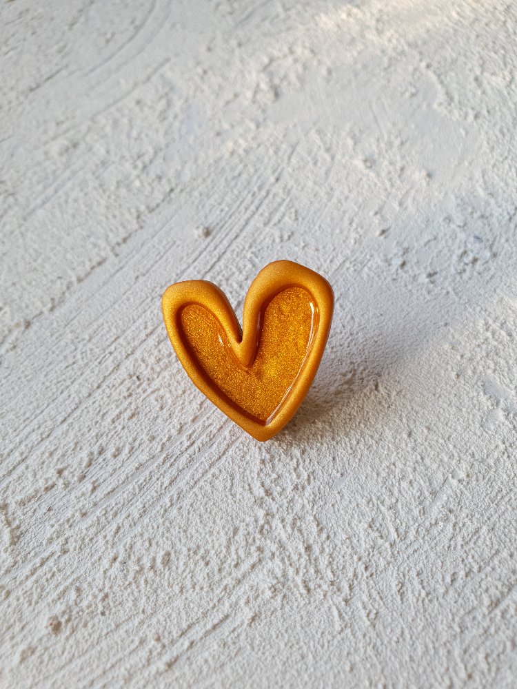Jelly Hearts Broş Gold