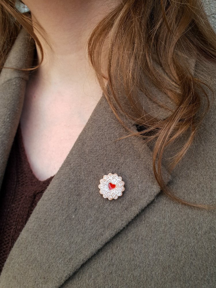 Mini Linzer Kurabiye Broş
