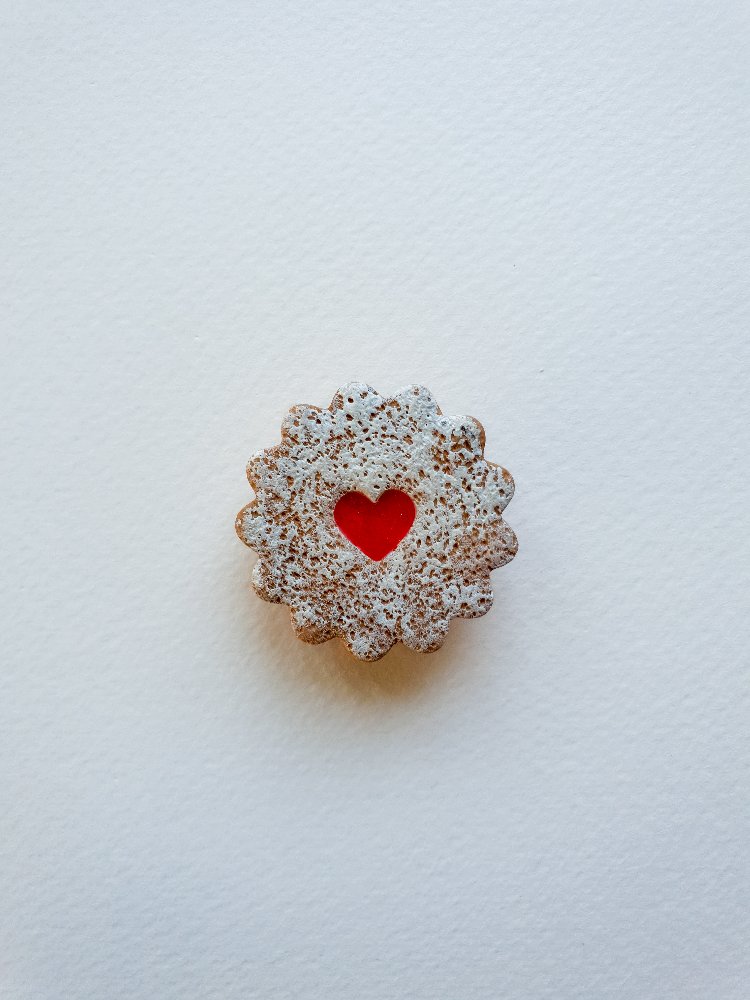 Mini Linzer Kurabiye Broş