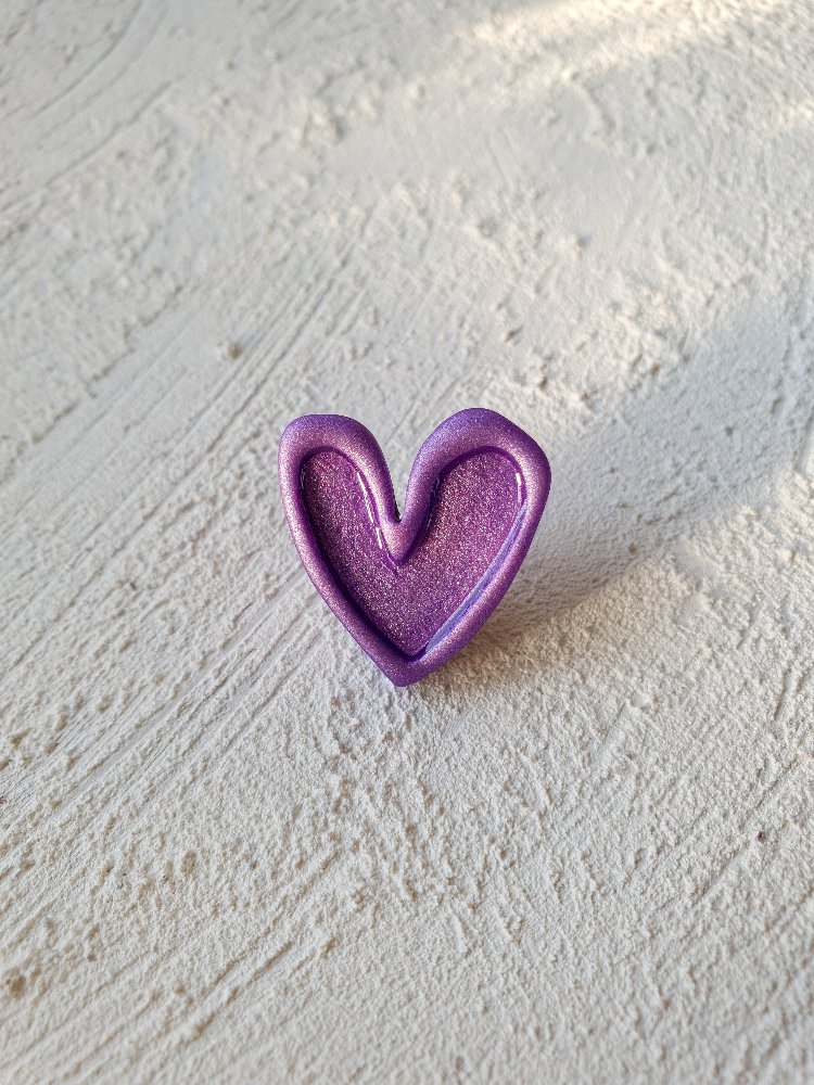 Jelly Hearts Broş Metallic Lilac