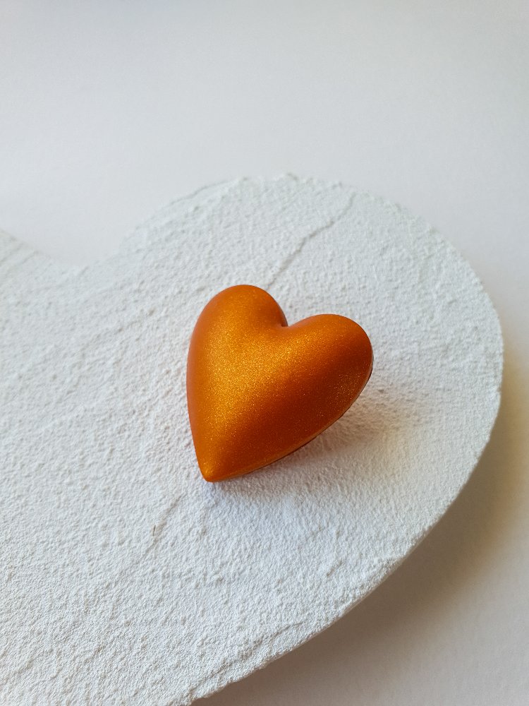 Bubble Hearts Broş Metallic Orange