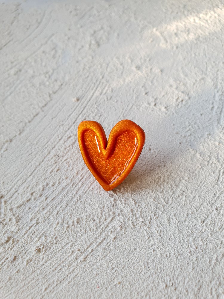 Jelly Hearts Broş Metallic Orange