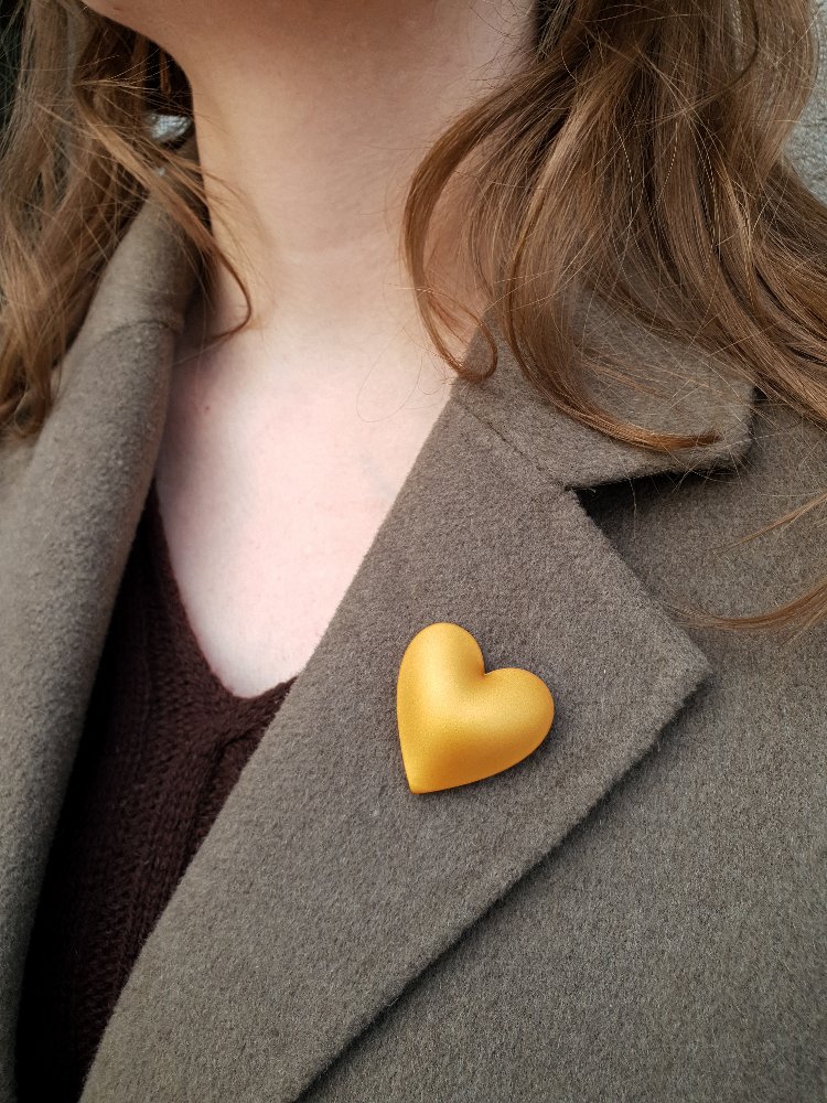 Bubble Hearts Broş Gold
