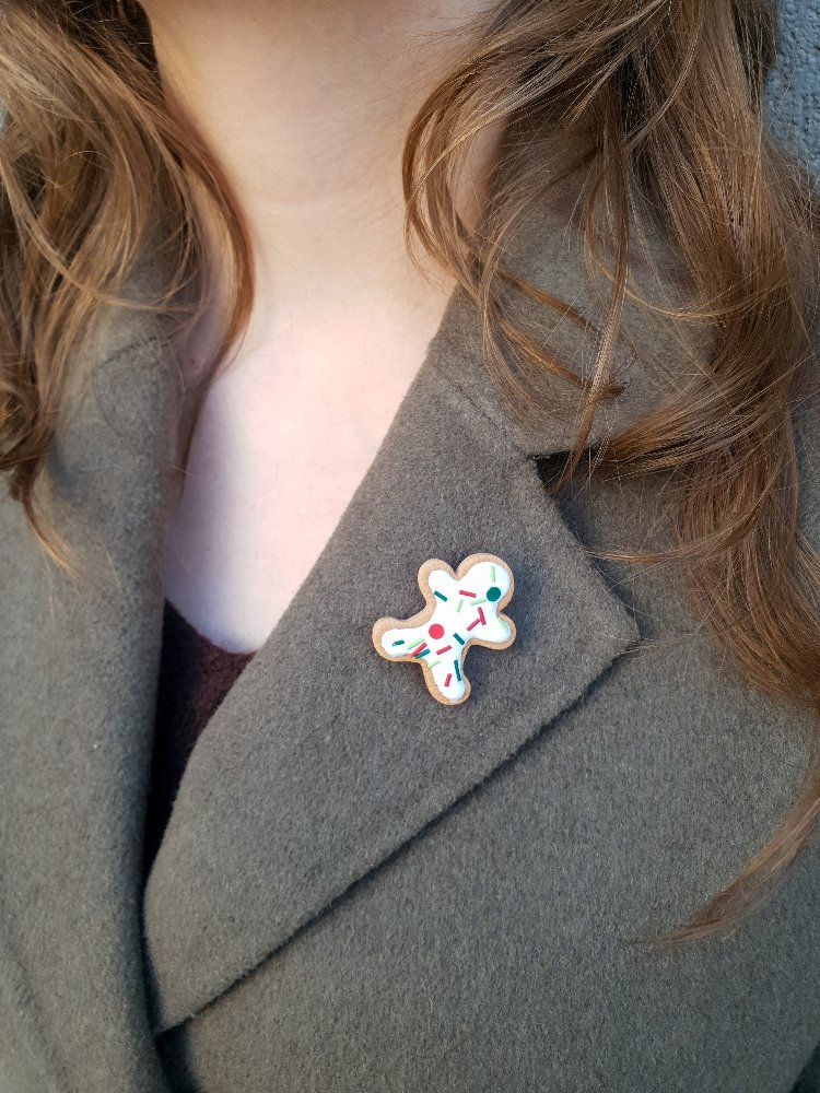 Gingerbread Man Kurabiye Broş