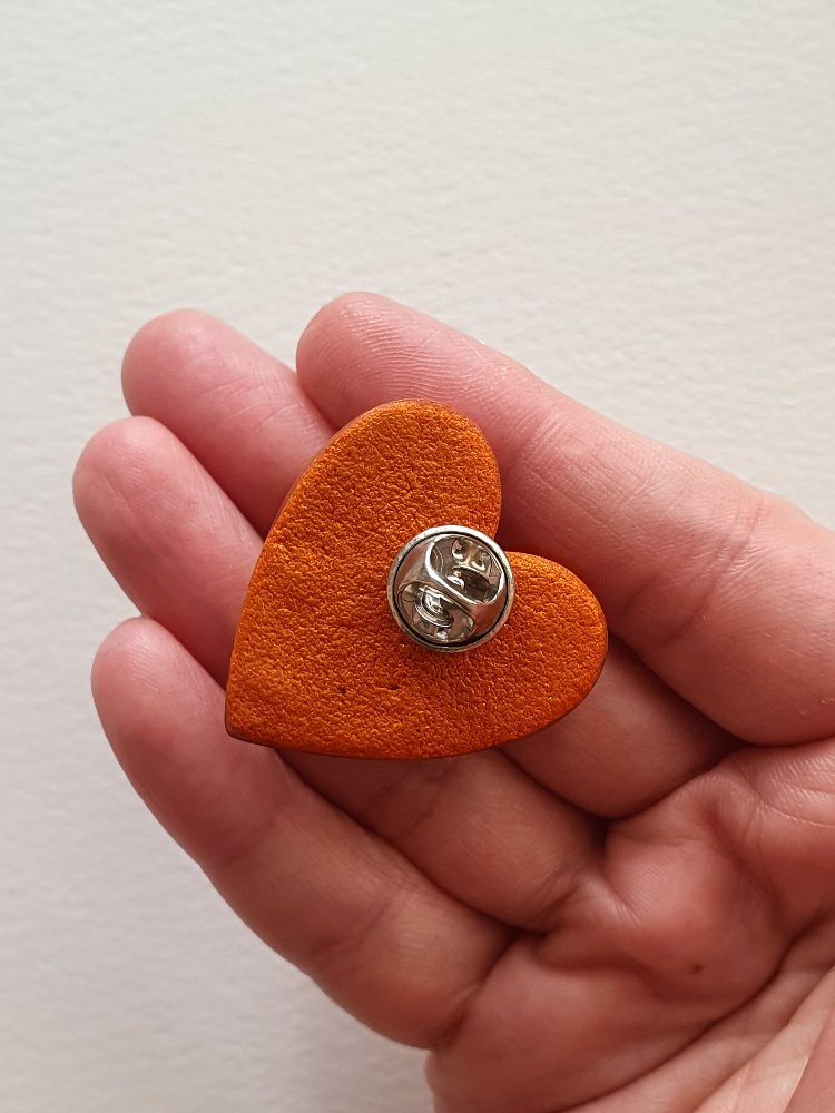 Bubble Hearts Broş Metallic Orange