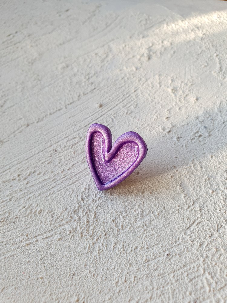 Jelly Hearts Broş Metallic Lilac