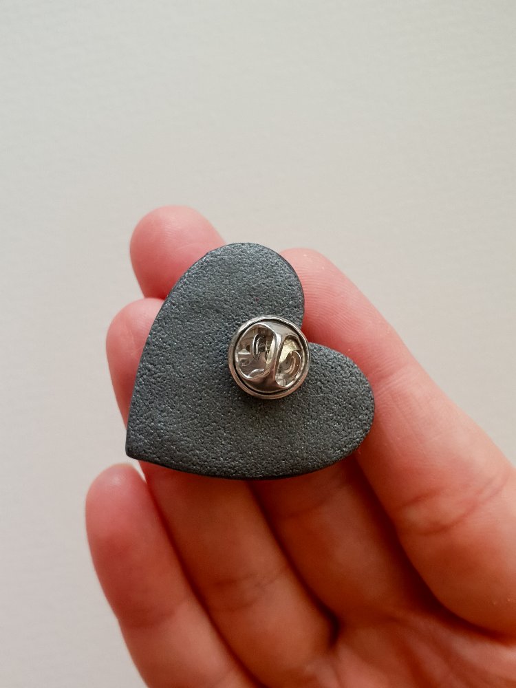 Bubble Hearts Broş Steel