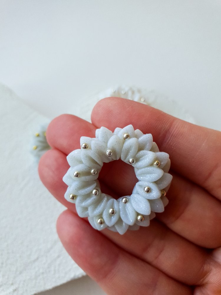 Silver Garland Broş - Glitter Grey