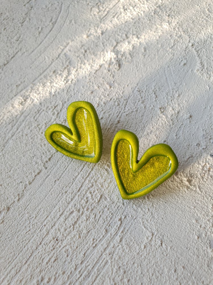 Jelly Hearts Metallic Green