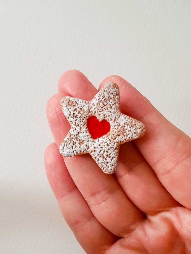 Linzer Star Kurabiye Broş