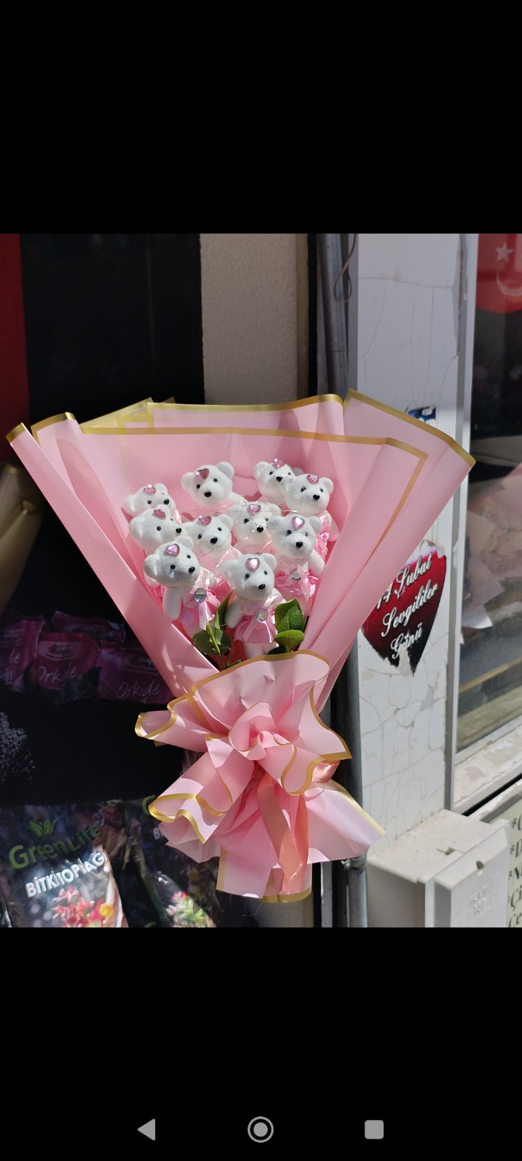 pembe ayıcık buketi 