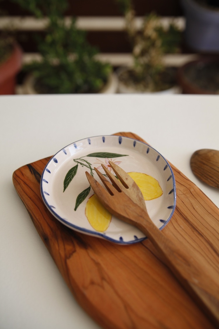 El Yapımı Kaşıklık Kirli Kaşık Altlığı Limon