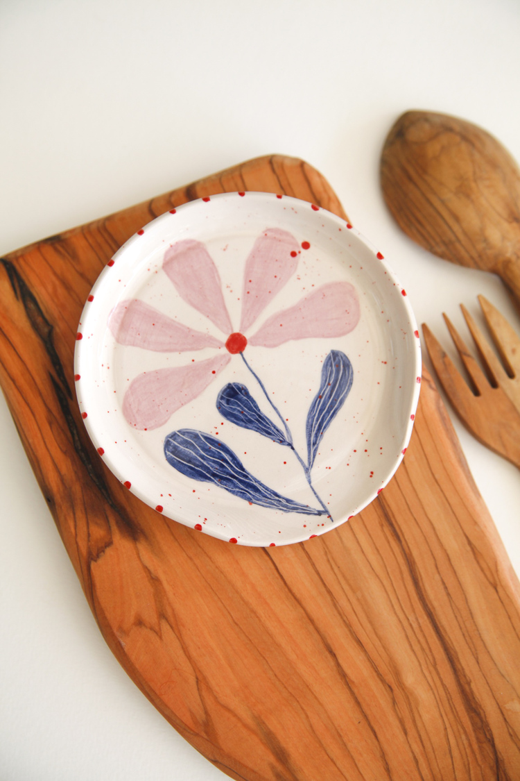 El Yapımı Kaşıklık Kirli Kaşık Altlığı Flora Çiçek Desenli