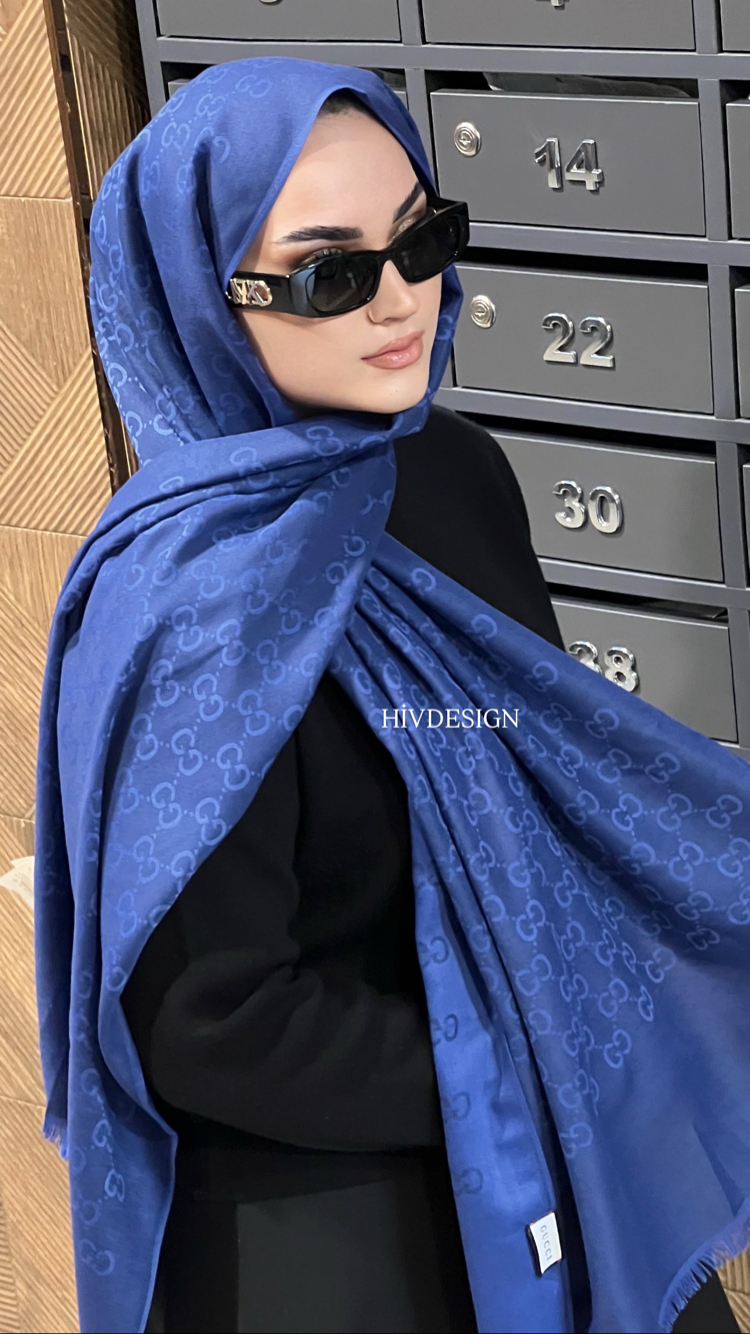 Gucci Yün Pamuk Şal Saks