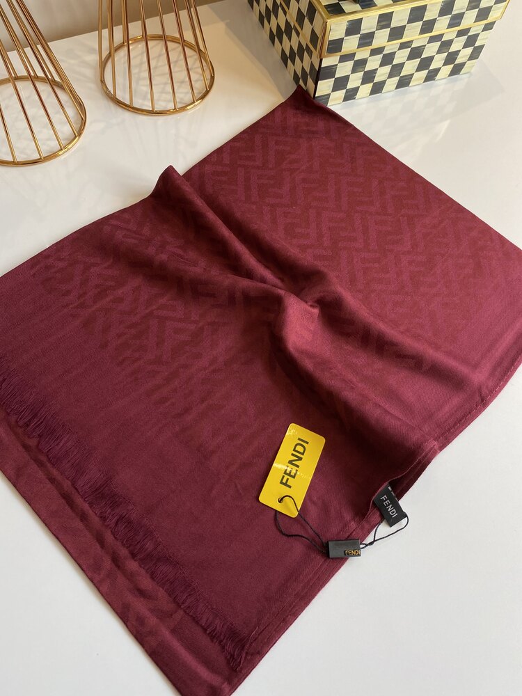 Fendi Kaşmir İpek Şal Bordo