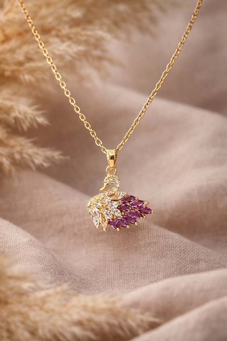 kuğu gold kolye