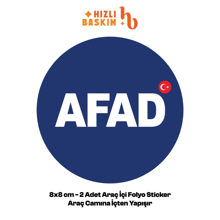 AFAD Lacivert Logo 8x8 cm 2 Adet | Araç Ön Cam Sticker