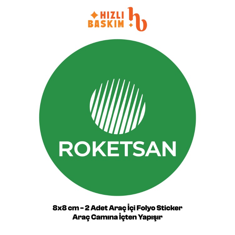 Roketsan Logo 8x8 cm 2 Adet | Araç Ön Cam Sticker
