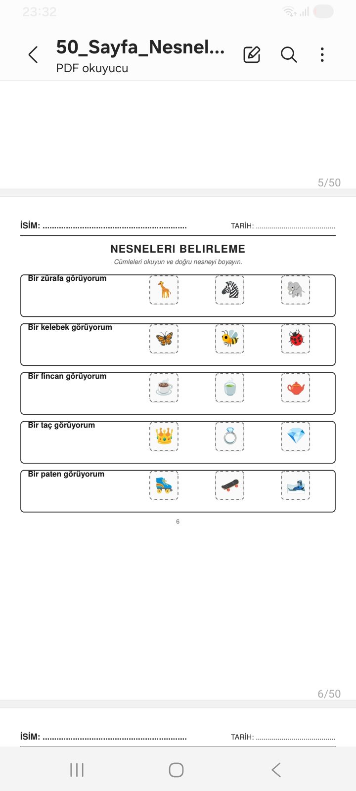 1.sınıf Nesne Belirleme