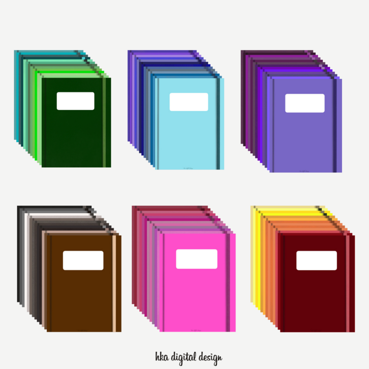 100 Farklı Renkte Defter Kapağı, Dikey Boyut