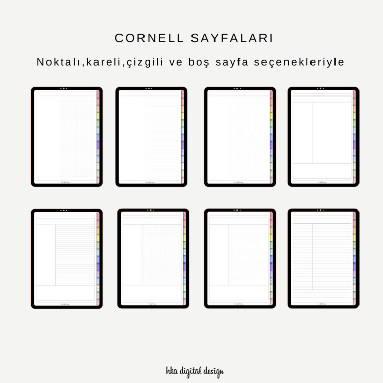 12 Bölmeli 24 Şablonlu Beyaz Sayfalı Defter