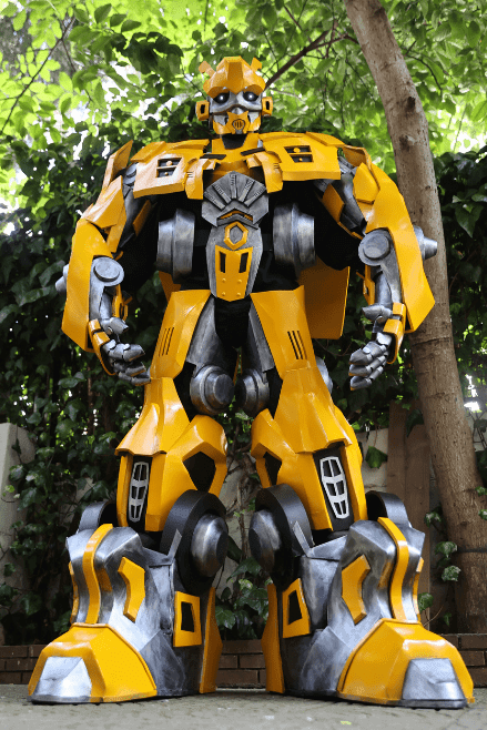 Detailed Yellow Cyber Guardian Mecha Suit