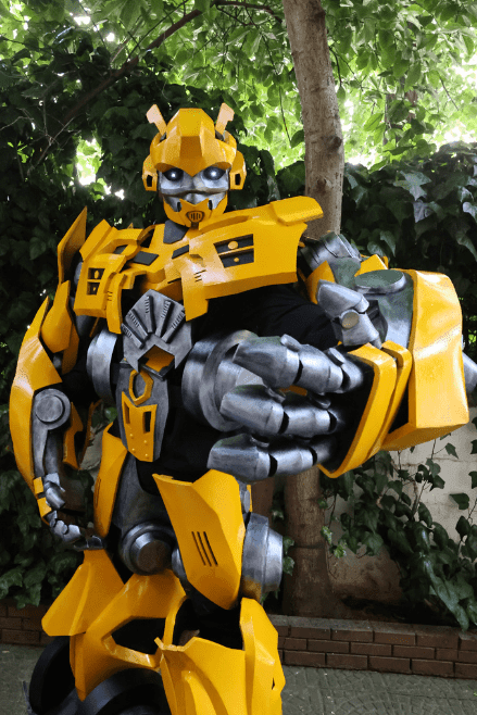 Detailed Yellow Cyber Guardian Mecha Suit