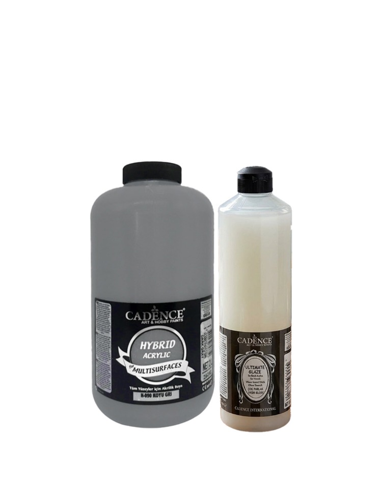 Cadence Hybrıd Multisurface H-090 Koyu Gri 2 Lt. ve Ultimate Glaze Vernik Parlak 750 Ml.