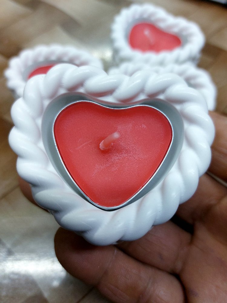 Örgülü kalp tealight mumluk