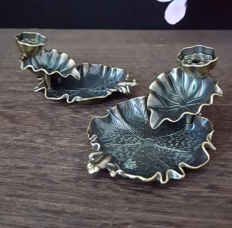 2 Adet Lotus Yaprağı Metal Geri Akış Tütsülük 