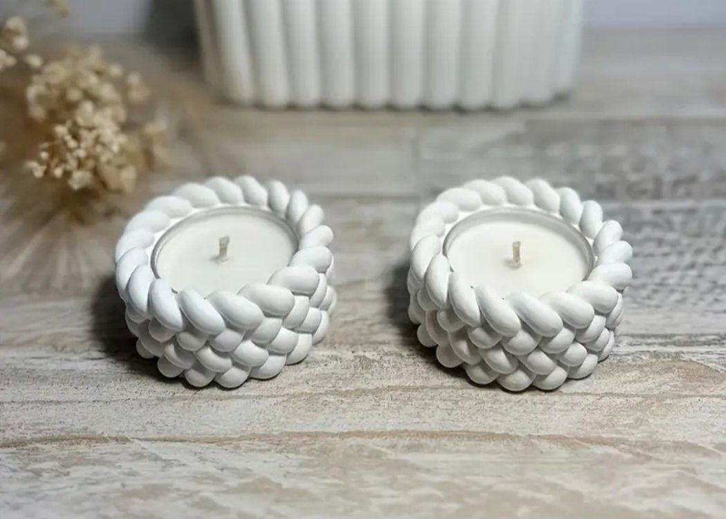 Örgülü Yuvarlak tealight mumluk