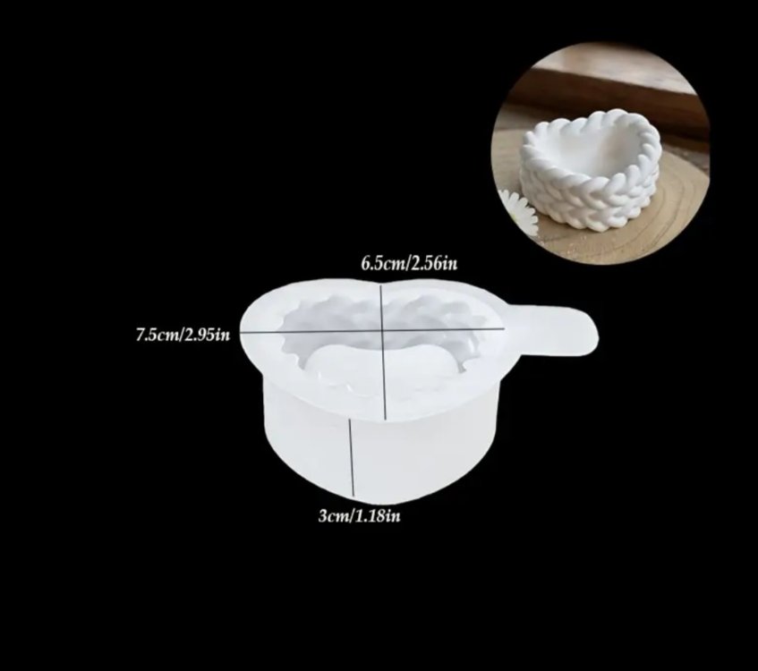 Örgülü kalp tealight mumluk